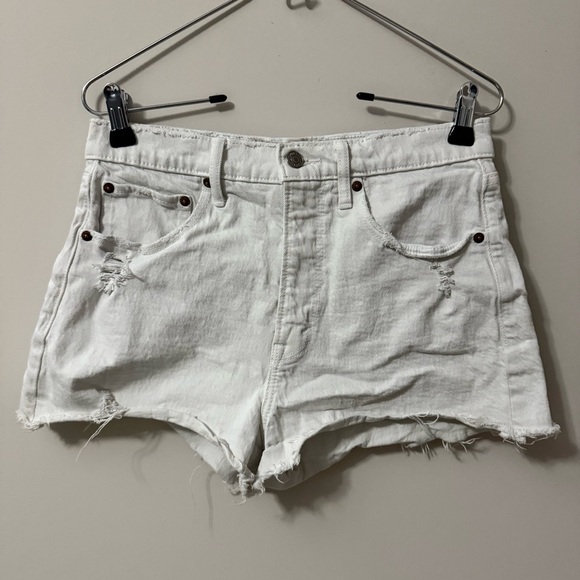 Abercrombie & Fitch White Jean Shorts - Picture 7 of 14